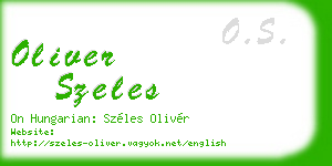 oliver szeles business card